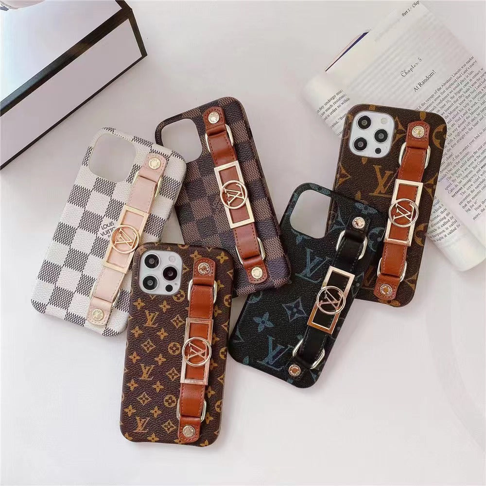 LUXURY LEATHER  WRIST BAND IPHONE CASE