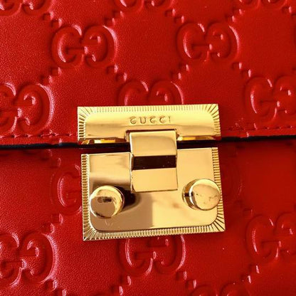 Gucci Padlock Leather Chain Wallet Continental GG Ladies