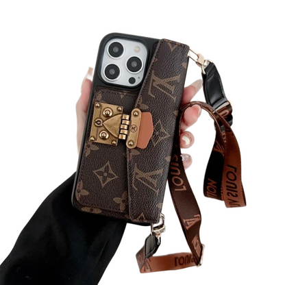 LUXURY LOCK CARD  CROSSBODY CHAIN IPHONE CASE