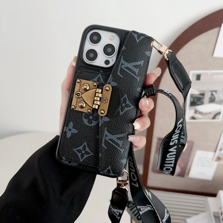 LUXURY LOCK CARD  CROSSBODY CHAIN IPHONE CASE