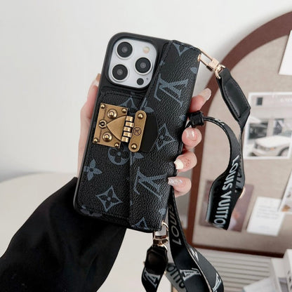 LUXURY LOCK CARD  CROSSBODY CHAIN IPHONE CASE