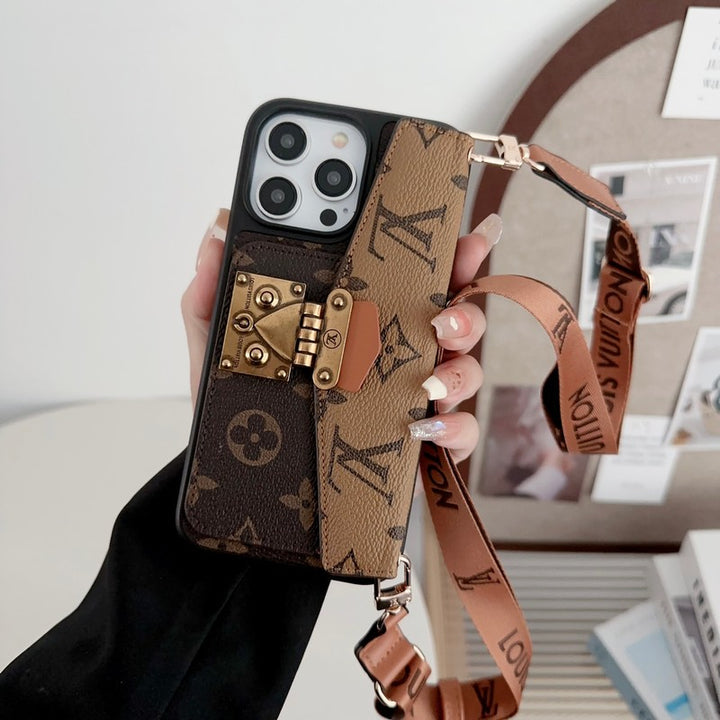 LUXURY LOCK CARD  CROSSBODY CHAIN IPHONE CASE