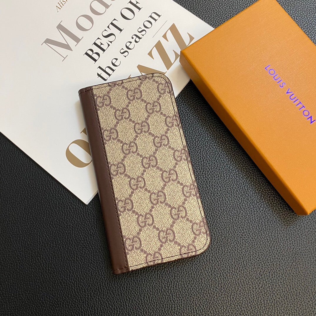 MONOGRAM LEATHER CARD COVER GALAXY CASE FOR SAMSUNG