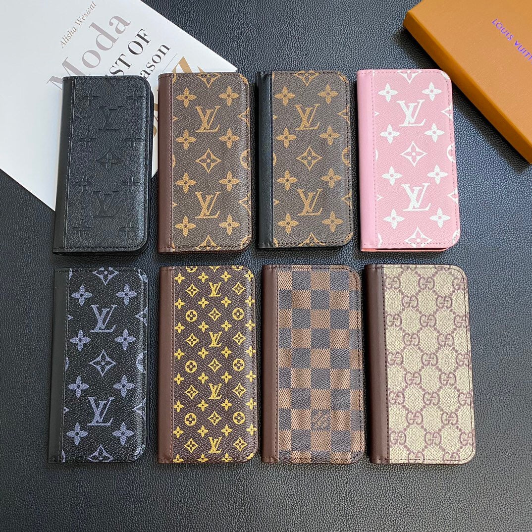 MONOGRAM LEATHER CARD COVER GALAXY CASE FOR SAMSUNG