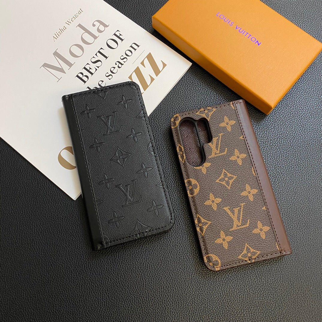 MONOGRAM LEATHER CARD COVER GALAXY CASE FOR SAMSUNG