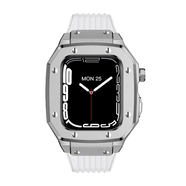 Luxury Rubber Stainless Steel Cover for Apple iWatch Series