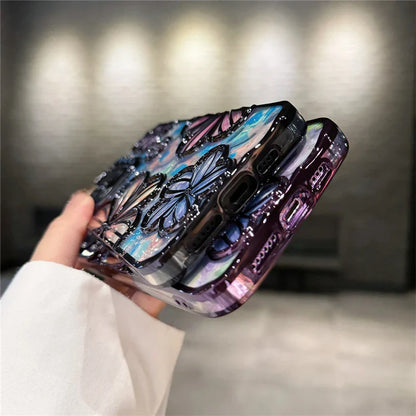 LUXURY PLATING COLOUR FASHION FLOWERS PHONE CASE FOR IPHONE