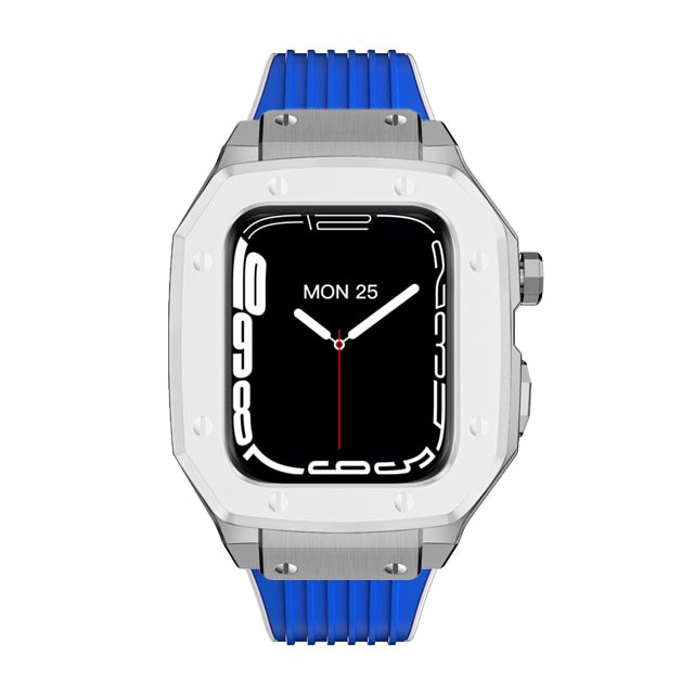 Luxury Rubber Stainless Steel Cover for Apple iWatch Series