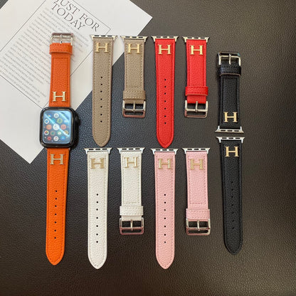 Genuine Pattern Leather Apple Watch Strap