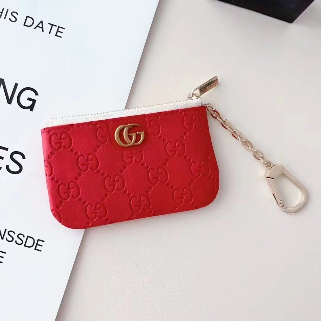 GG Style Embossed Keychain Wallet