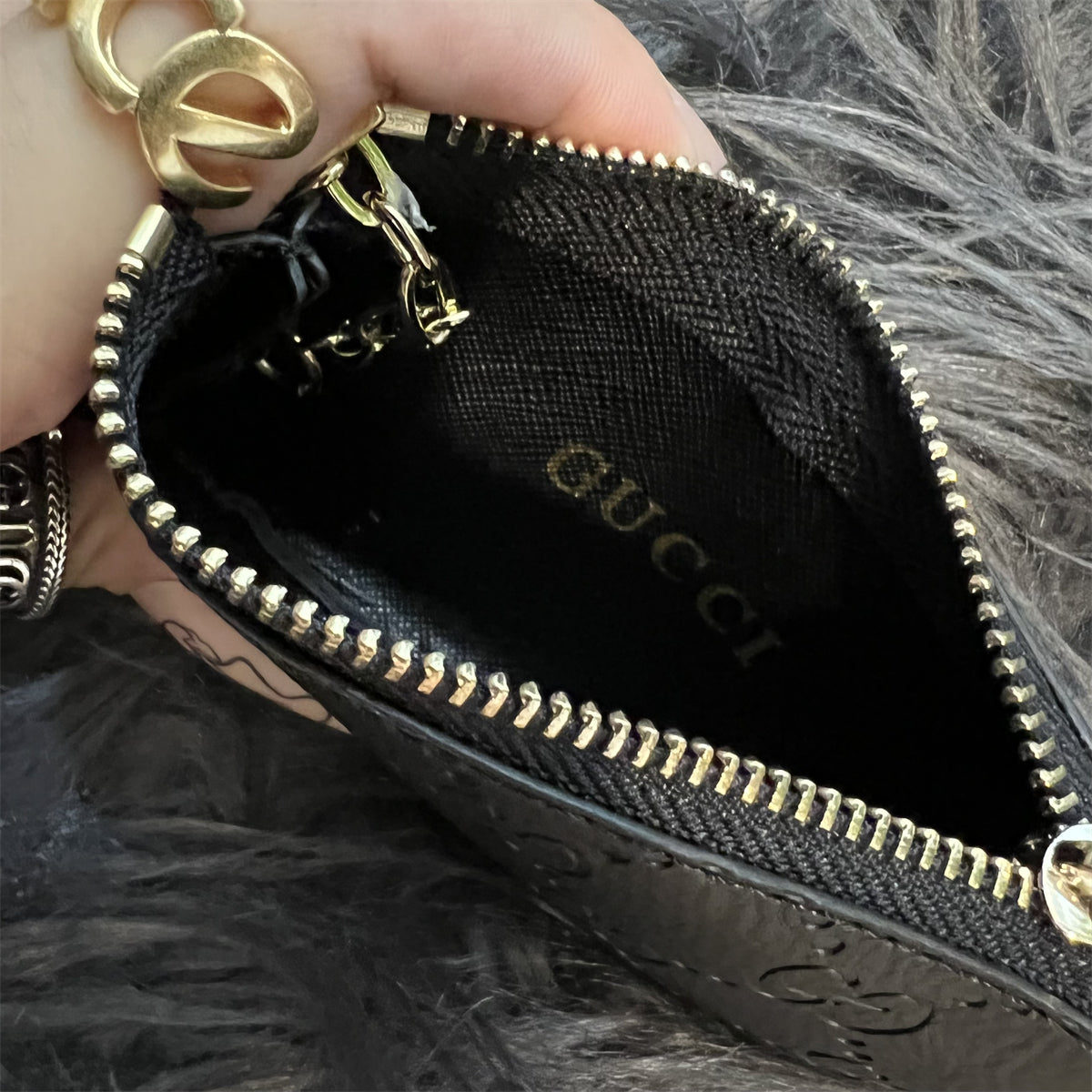 Elegant GG-Inspired Coin Pouches with Keychain