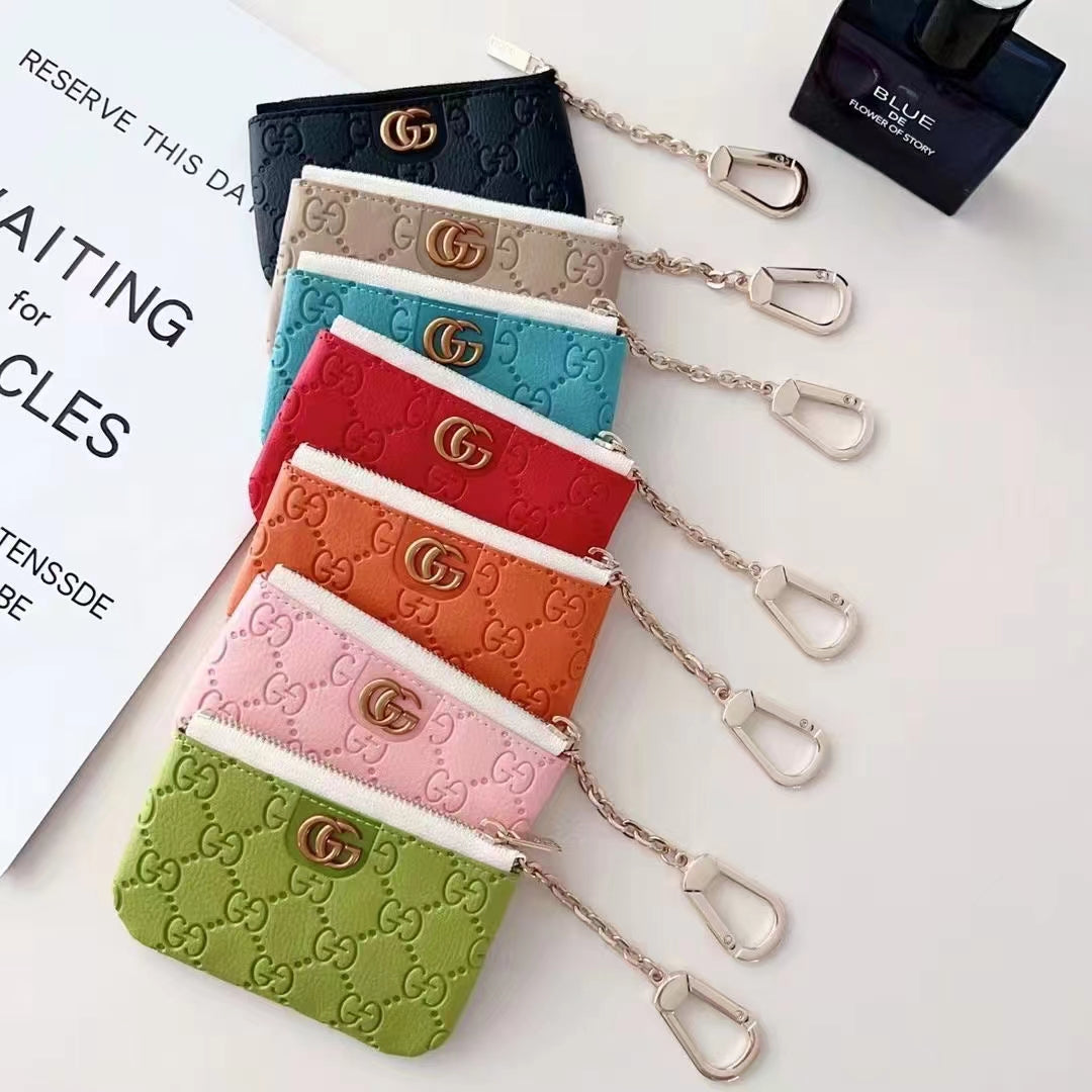 GG Style Embossed Keychain Wallet