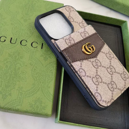 Luxury GG iPhone Case with Card Holder