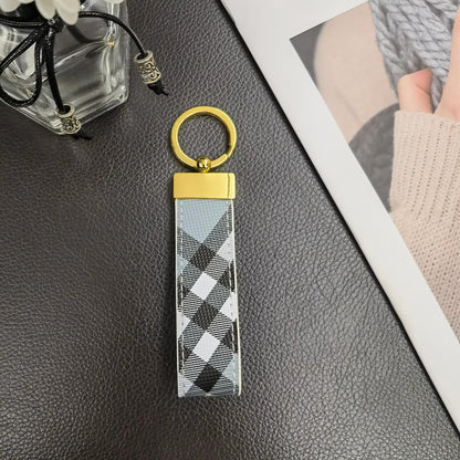 Classic BUR-Inspired Keychain Strap with Gold Accent