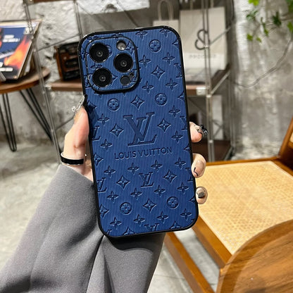 3D Monogram Embossed Leather  Case for iPhone