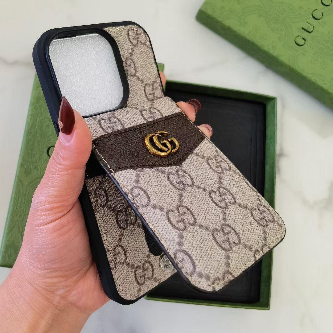 Luxury GG iPhone Case with Card Holder