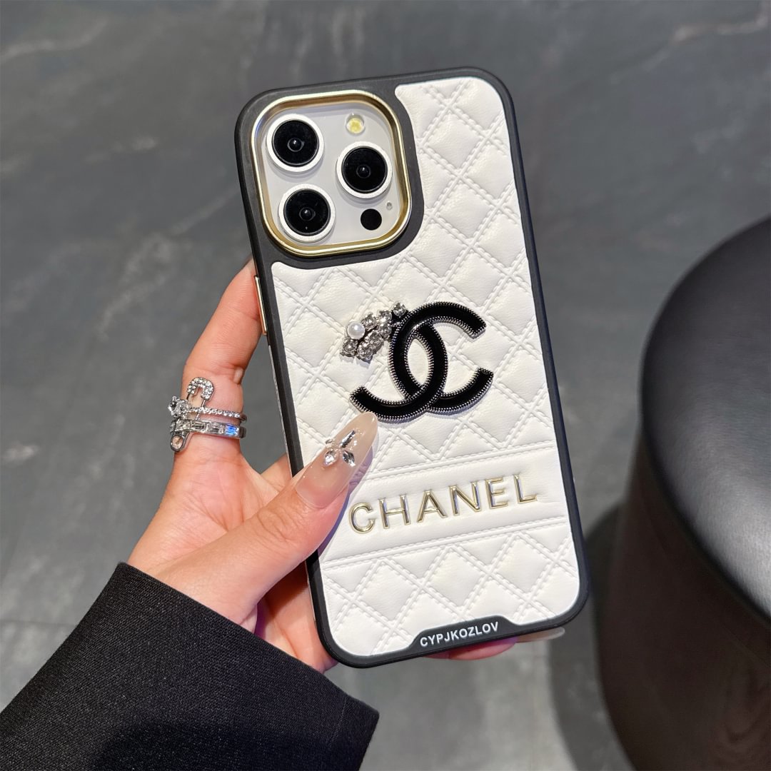 Embossed Chanel Diamond-Quilted Lambskin iPhone Case