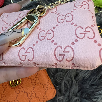 Elegant GG-Inspired Coin Pouches with Keychain