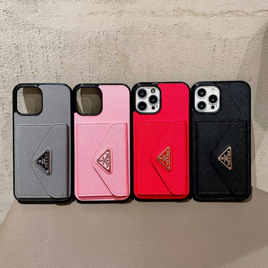 Luxury PR Phone Case with Card Holder for iPhone