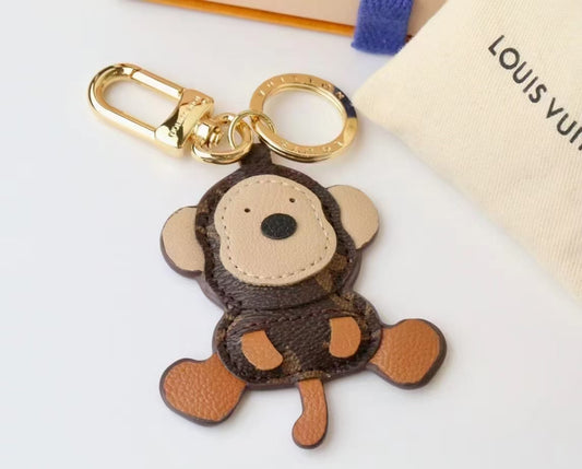 Leather Monogram Keychain k-39412