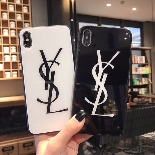 YSL Phone Case - Tempered Glass Protection for iPhone