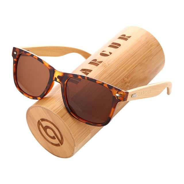 BARCUR Polarized Bamboo Sunglasses Men Wooden Sun glasses Women Brand Original Wood Glasses Oculos de sol masculino