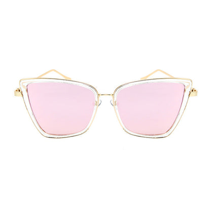 2019 nové značkové sluneční brýle Cateye dámské Vintage kovové brýle pro ženy Zrcadlo Retro Lunette De Soleil Femme UV400